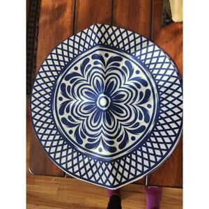 4pc, heat resistant, 15.4 in Mexican Talavera navy blue placemats